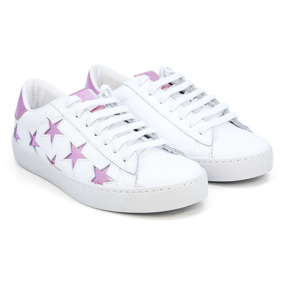 Victoria Women's Casual Leather Shoes, White Pink,10 M US