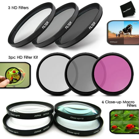 Ultimate 10pc 77MM Professional FILTERS KIT including: 77mm HD filters (UV CPL FLD) + 77mm ND Neutral Density Filters (ND2 ND4 ND8) + 77mm Close-up Macro Filters (+1 +2 +4 +10) + Filter Case + (Best 10 Stop Nd Filter 77mm)