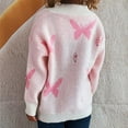 thumbnail image 3 of Women's Long Sleeve V-Neck Jewelry Knitted Loose Casual Sweater Cardigan, 3 of 5