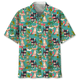 thumbnail image 4 of Camisa hawaiana con estampado de perro y mascotas lindas para hombres y mujeres, camisas de verano con estampado de animales en 3D, blusa holgada con botones y solapa de manga corta, 4 of 5