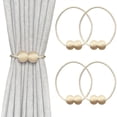 thumbnail image 1 of LAICAIW 4 Pack Attaches Magnétiques pour Rideaux, Attaches Décoratives pour Rideaux de Fenêtre (Beige), 1 of 6