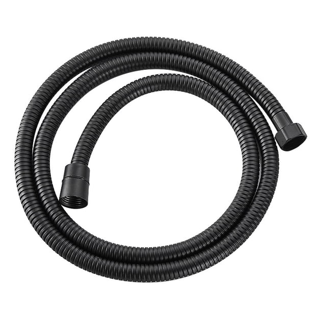 Manguera de ducha, manguera de ducha de mano de acero inoxidable premium sin torceduras, extensión de mangueras flexibles con inserto de latón y tuerca para baño, limpieza, baño de mascotas, negr