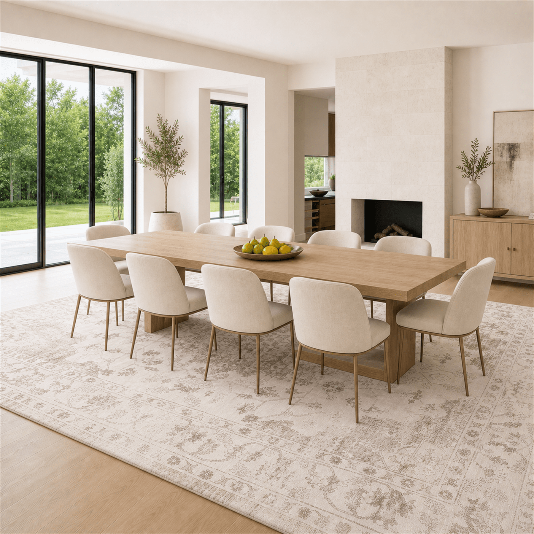 Prilinex 10x14 Area Rug, Washable Rugs for Living Room, Vintage Beige Carpet with Non-Slip & Stain Resistant, Farmhouse Soft Large Rugs for Bedroom Dining Room Kitchen
