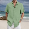 thumbnail image 2 of DGMIOCS Chemise pour Homme Invitée de Mariage Coupe Classique Chemise Décontractée Confortable Vert2 TTG, 2 of 4
