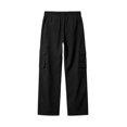 thumbnail image 5 of Men's Lightweight Cargo Straight Leg Pants, Elastic Drawstring Waist Loose Summer Casual Streetwear Trousers with Multi‑Pocket Black XL, 5 of 6