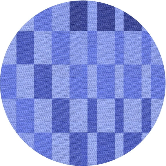 Ahgly Company Machine Washable Indoor Round Transitional Sky Blue Area Rugs, 8' Round