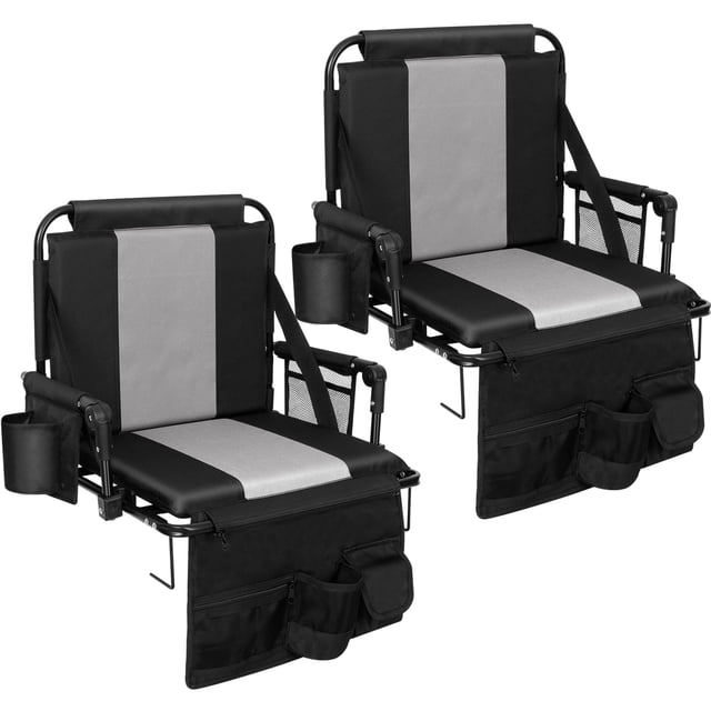 Grada plegable Stadium Seat Romswi, paquete de 2 unidades con soporte para la espalda
