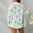 thumbnail image 4 of Women´s Button Down Sweater, Casual Long Sleeve V Neck Floral Print Loose Knit Cardigan Coat, 4 of 10