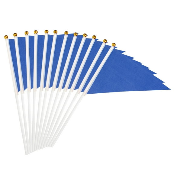 Uxcell 8x3 Inch Mini Pennant Flags, 25 Pcs Small Handheld Flag for DIY Celebration Sports,Dark Blue