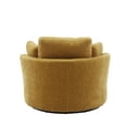 thumbnail image 6 of 42" Swivel Sofa Chair with 3 Pillows, 360 Degree Swiveling Round Sofa Accent Upholstered Barrel Chair with Armrest and Backrest for Living Room Bedroom, Easy Assembly, Yellow, 6 of 7