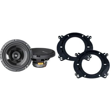 Memphis Audio PRX60S Power Reference Series 6.5" 2-Ohm Oversized Shallow 2-Way Speakers With Swivel Tweeters with OEMBKT60 Vehicle Specific 6 1/2"" Speaker Adaptors