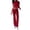 Wine, variant on Two Piece Sets for Women Short Sleeve Tops Lounge Set Drawstring Wide Leg Pants Matching Gym Sweatsuit Yoga Sets Navy XS