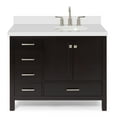 thumbnail image 2 of Ariel Cambridge 43 In. Right Offset Oval Sink Vanity With White Quartz Countertop In Espresso, 2 of 10