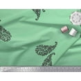 thumbnail image 3 of Soimoi Green polyester Crepe Fabric Leaf & Paisley Printed Craft Fabric by the Yard 52 Inch Wide, 3 of 3