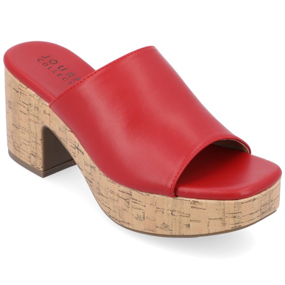 Journee Collection Womens Astter Tru Comfort Foam Slip On Platform Open Toe Sandals