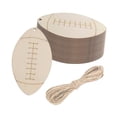 thumbnail image 2 of QccHieUs 20 Pieces Wood Football Cutouts Wood Discs Slices Hanging Ornaments with Twines, 2 of 9