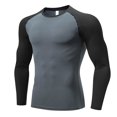 thumbnail image 2 of Jalioing Men's Workout Tops Slim Stretchy Long Sleeve Crew Neck Muscle T Shirt Casual Athletic Sport Tee Shirt, 2 of 7