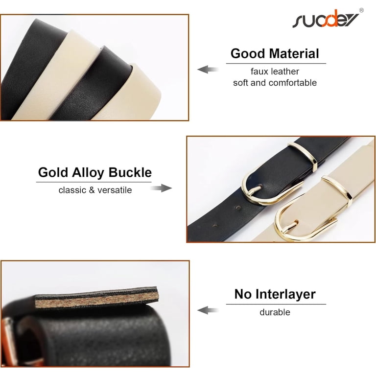 2 Pack 3 Pack Womens Fashion Leather Belts for Jeans Dresses  display picture 1