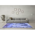 thumbnail image 3 of Ahgly Company Machine Washable Indoor Round Abstract Blue Modern Area Rugs, 8' Round, 3 of 4