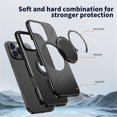 thumbnail image 5 of For iPhone 14 Pro Max Ultra Slim Hybrid TPU+PC Protective Cover with Metal Rotation Holder , Compatible MagSafe, Military Grade Shockproof Phone Case Cover,Black,For iPhone 14 Pro Max, 5 of 7