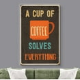 thumbnail image 2 of wall26 Canvas Wall Art - Vintage Style Art with A Cup of Coffee Solves Everything Quotes - Giclee Print Gallery Wrap Modern Home Art Ready to Hang - 12x18 inches, 2 of 5