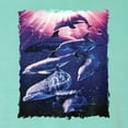 thumbnail image 2 of Wild Bobby, Underwater Whale Dolphin Bottlenose Nautical, Animal Lover, Front and Back Garment-Dyed Short Sleeve Tees, Mint, Small, 2 of 3
