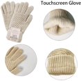 thumbnail image 2 of Yutdeng - Conjunto de punto con bufanda y guantes para pantalla táctil para mujer, 3 piezas, gorro cálido de invierno con forro polar y pompón, manoplas térmicas elásticas suaves para, 2 of 5