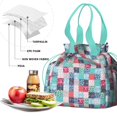 thumbnail image 4 of Boho Bohemia Flower Drawstring Lunch Bag Women - Drawstring Lunch Bag Insulated for Work Office - Stain-Resistant Large Lunchbags for Women with Multi-Pockets, 4 of 6