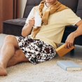 Mens Pajama Shorts with Pockets, Cow Skin Soft Comfy Sleep Pajama