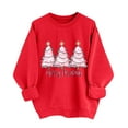 thumbnail image 2 of ‌FDGIU Trendy 2025 Women's Xmas Sweater – Funny Print Long Sleeve Pullover, Winter Casual Tunic‌, 2 of 5