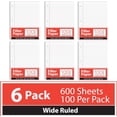 thumbnail image 2 of E-CLIPS USA 100 Sheet Wide Ruled Notebook Paper Loose Leaf Filler 3-Ring Binder Paper, 6-Pack, 2 of 5