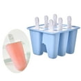 thumbnail image 4 of Moldes para paletas de helado Moldes para paletas de hielo de silicona DIY 6 celdas azul, 4 of 9
