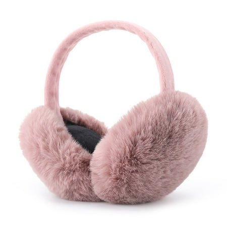 

Airmoon Ear Muffs for Women - Winter Ear Warmers - Soft & Warm Cable Knit Furry Fleece Earmuffs - Ear Covers for Cold Weather-PINK