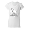 thumbnail image 2 of Wild Bobby, Unstoppable T Rex Funny, Pop Culture, Women Standard V-Neck Tee, White, X-Large, 2 of 4