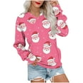 thumbnail image 2 of Xuniizn Christmas Ugly Shirts for Women, Funny Christmas Graphic Long Sleeve V Neck Christmas Sweatshirts with Pocket, Thick Thermal Cute Festival Casual Loose Pullover Sweaters, 2 of 6