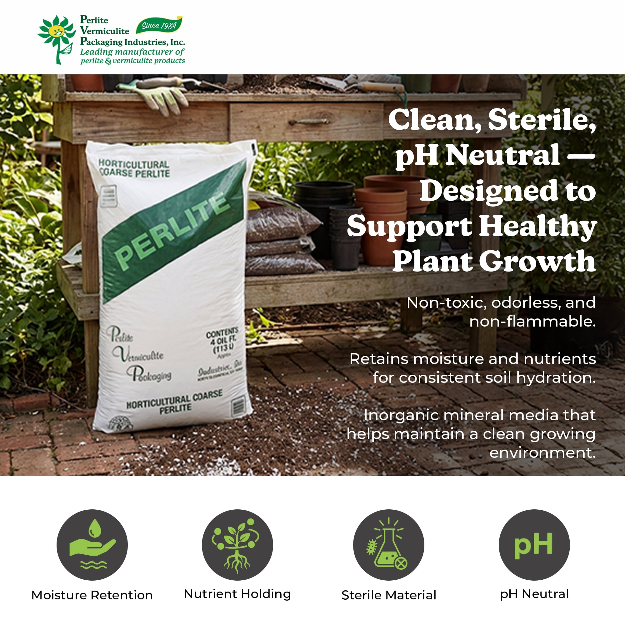 PVP Industries Organic Coarse Perlite for Garden Planting and Soil Mix, 120 Qt, 4 Cu Ft