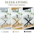 thumbnail image 7 of Gold Glass Oval Console Table, Modern Style Entryway Hallway Narrow Sofa Table, Entrance for Entryway, Living Room, Foyer, Hallway, Office， 45" Lx18 Wx30 H Gold, 7 of 7