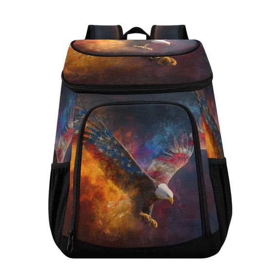 36 Cans Backpack Cooler Insulated Leak Proof Thermal Bag for Travel Beach Camping The Majestic Bald Eagle
