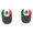 Black, variant on Mexico Mexican Flag - Bike Valve Stem Caps