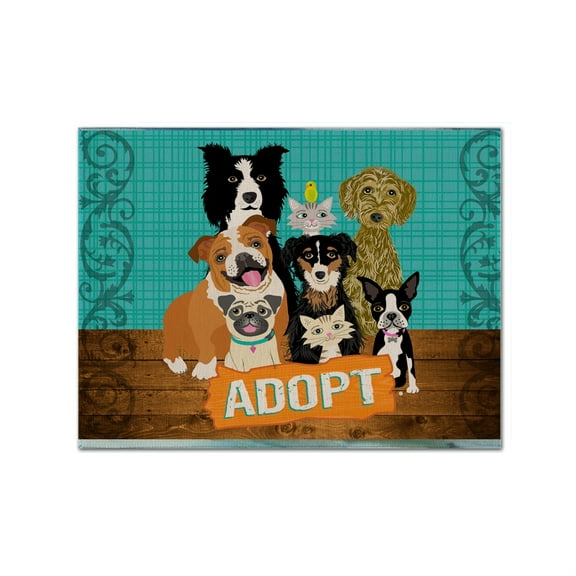 Carolines Treasures VHA3007PLMT Adopt Pets Adoption Fabric Placemat, Multicolor