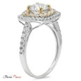 thumbnail image 3 of 1.75 ct Brilliant Round Cut Genuine Cultured Diamond SI1-SI2 G-H 18K White Yellow Gold Halo Promise Wedding Statement Engagement Designer Ring size 10, 3 of 6