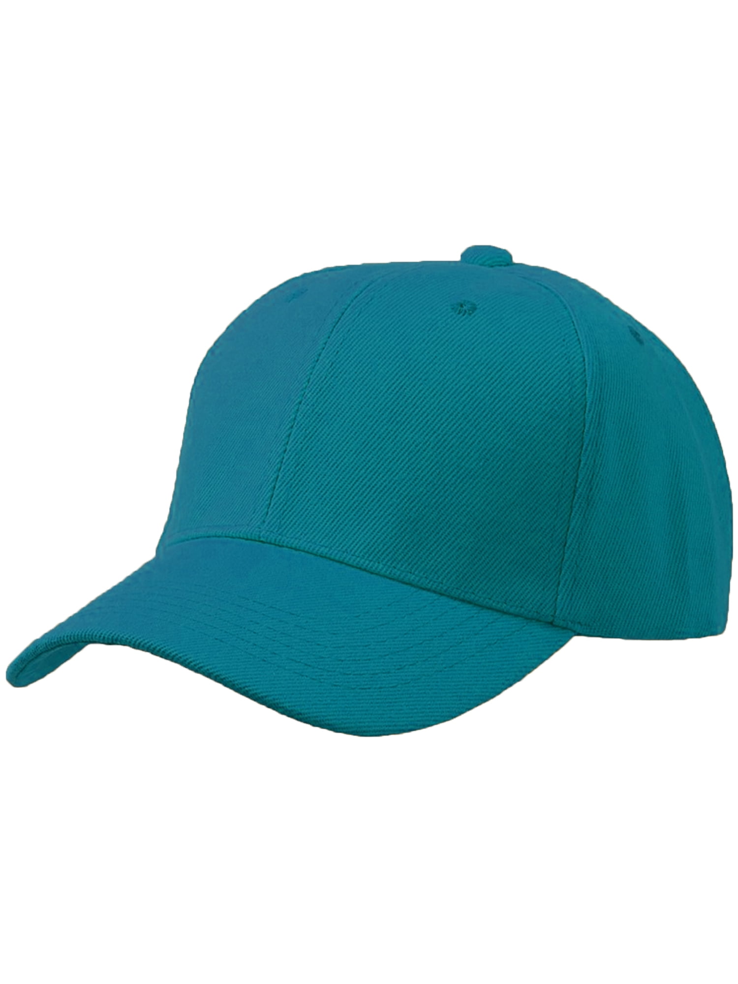Men's Plain Baseball Cap Adjustable Curved Visor Hat - Aqua - Walmart.com