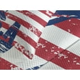 thumbnail image 4 of Ambesonne United States Quilted Bedspread Set 3 Pcs, Grungy Flag and Eagle, Queen Size, Navy White Red, 4 of 5