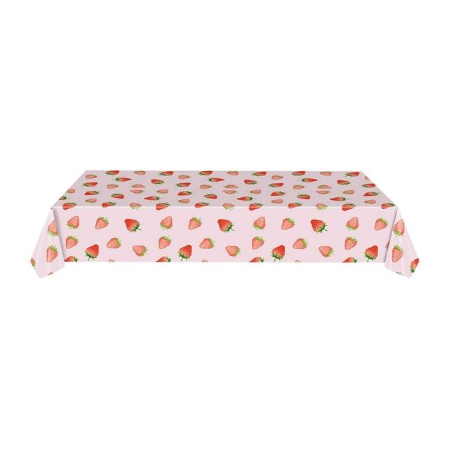 Assiettes en Papier Décoratives Thème de Fête Fraise Ensemble de Vaisselle, Assiettes 7/9 Po Gobelets Serviettes Nappe Serviettes en Papier Décoratives