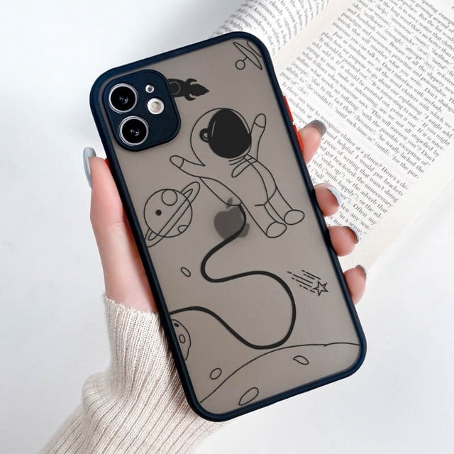 Funda para iPhone 12 Pro Max, carcasa rígida para PC, cubierta de astronauta, 11, 13, 7, 8 Plus, XR, Se 2020, 6, 6s, X, Xs, Mini cámara de protección Fivean unisex