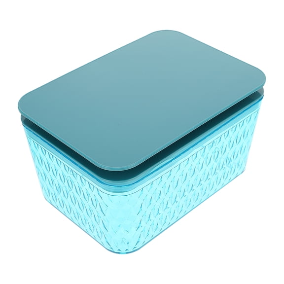 COSMOBETTY Portable Wipes Dispenser Desktop Tissue Holder Blue Material 1Pcs 6.9X4.9In