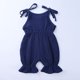 thumbnail image 5 of Body De Bebé Canastilla Onesies Para Niñas Pequeñas Moda Lindo Color Sólido Algodón Lino Volantes Frenillo Mono Mameluco Azul Odeerbi LM103-9011, 5 of 9