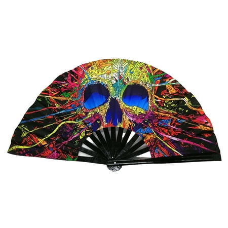 

Topaty Folding Fan | Rainbow Rave Hand Fan | Bamboo Holding Hand Fan Large Folding Fan with Bright Color Chinese Kung Fu Folding Fan for Festival Party Procession