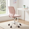 thumbnail image 2 of Homy Casa Pink Kids Desk Chair, Adjustable Height Swivel Study Chair with Cushioned Seat and Rolling Wheels for Bedroom, 2 of 9