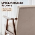 thumbnail image 5 of Leumius Mid-Century Accent Chair,Modern Tech Cloth Armchair for Living Room,Comfy Upholstered Reading Chair Arm Chair with Solid Wood Frame and Extra-Thick Backrest for Bedroom,Light Camel, 5 of 8